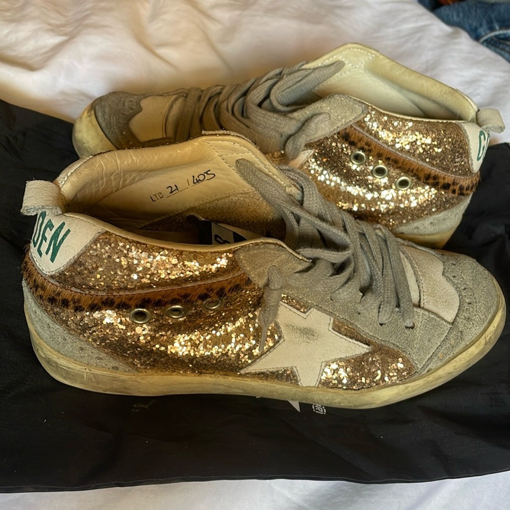 Golden Goose Gold Glitter size 36, used
